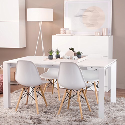 Modern Dining Chairs Set of 4 in White