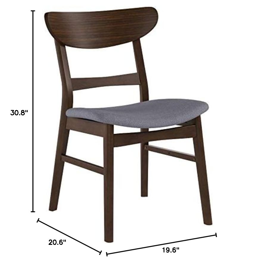 Idalia Dining Chairs, 2-Pcs Set, Dark Grey/Walnut