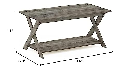 Modern Criss-Crossed Coffee Table in French Colors