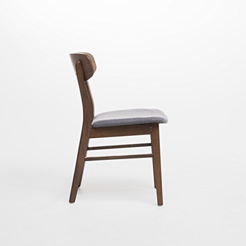 Idalia Dining Chairs, 2-Pcs Set, Dark Grey/Walnut