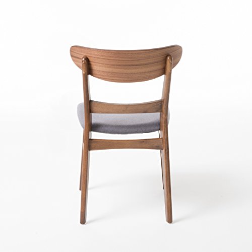 Idalia Dining Chairs, 2-Pcs Set, Dark Grey/Walnut