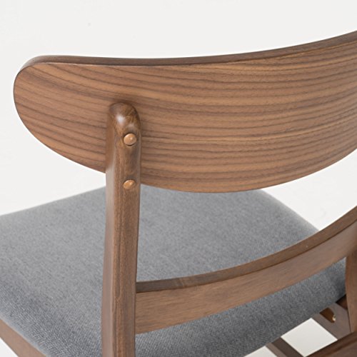 Idalia Dining Chairs, 2-Pcs Set, Dark Grey/Walnut