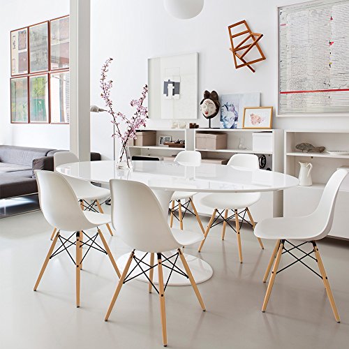 Modern Dining Chairs Set of 4 in White