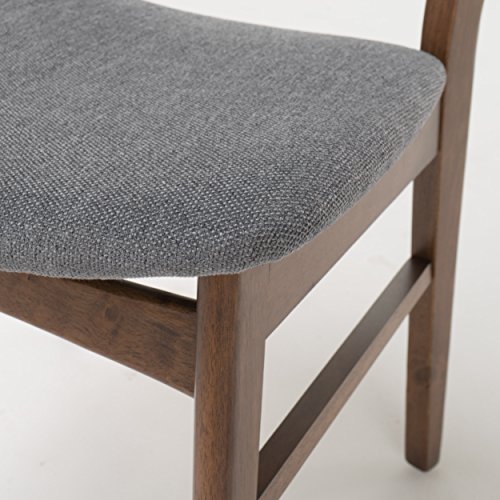 Idalia Dining Chairs, 2-Pcs Set, Dark Grey/Walnut