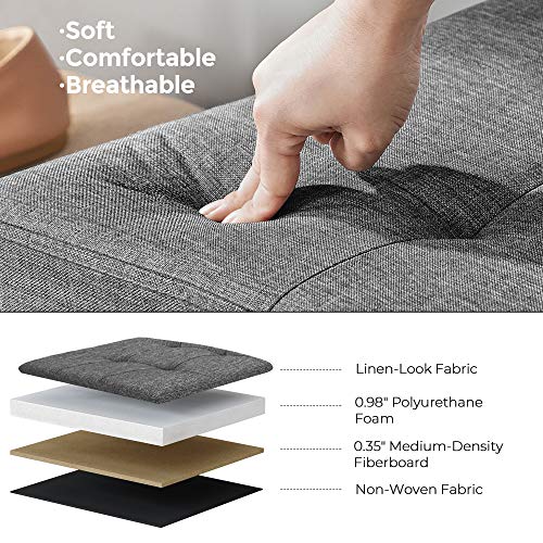 Foldable Storage Ottoman Bench - Dark Gray