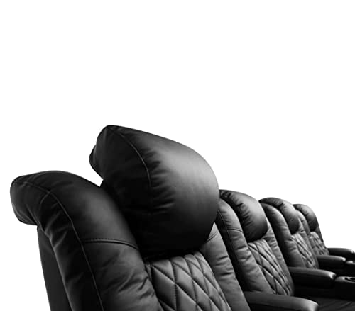 Italian Leather Power Recliner with Lumbar & Head Support