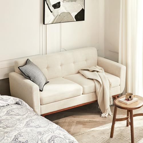 65" Mid-Century Modern Loveseat Couch Beige