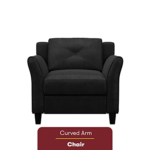 Harrington Armchair - Black, 35.4"W x 32"D x 32.7"H
