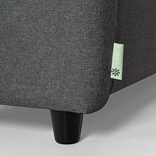 Dark Grey Tufted Loveseat with Easy Assembly