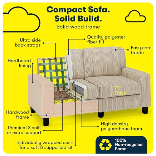 Beige Modern Sofa with Tool-Free Assembly