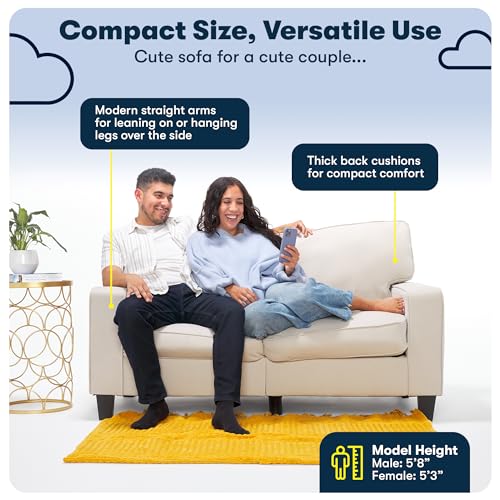 Beige Modern Sofa with Tool-Free Assembly