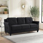 Lifestyle Solutions CCHRFKS3M26BKVA Harrington Sofa, Black