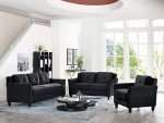Harrington Armchair - Black, 35.4"W x 32"D x 32.7"H