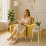 Modern Mustard Yellow Upholstered Accent Chair