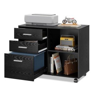 DEVAISE Mobile 3-Drawer Wood File Cabinet