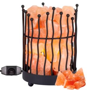 Black Metal Himalayan Salt Lamp with Dimmer