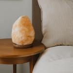 Himalayan Salt Lamp with Dimmer and Wooden Base