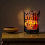 Black Metal Himalayan Salt Lamp with Dimmer