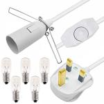 Salt Lamp Cord with Dimmer & 5 Bulbs