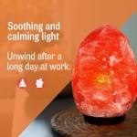 Himalayan Crystal Rock Salt Lamp with Wooden Base