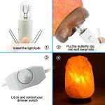 Salt Lamp Cord with Dimmer & 5 Bulbs