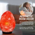 Himalayan Crystal Rock Salt Lamp with Wooden Base