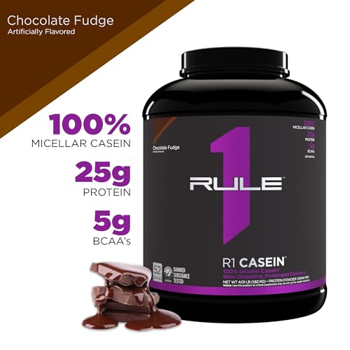 Rule1 R1 Casein Protein Chocolate Fudge, 1.8 kg
