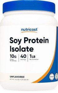 Nutricost Unflavored Soy Protein Isolate Powder, 1 LB