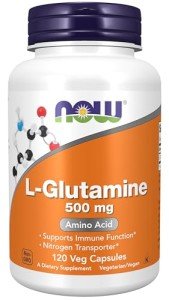 NOW Foods L-Glutamine 500mg Veg Capsules, 120 Count