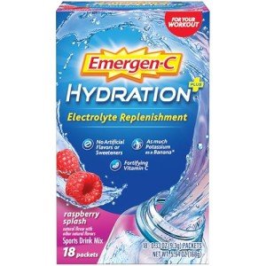 Emergen-C Hydration+ Sports Drink Mix, Raspberry Flavor
