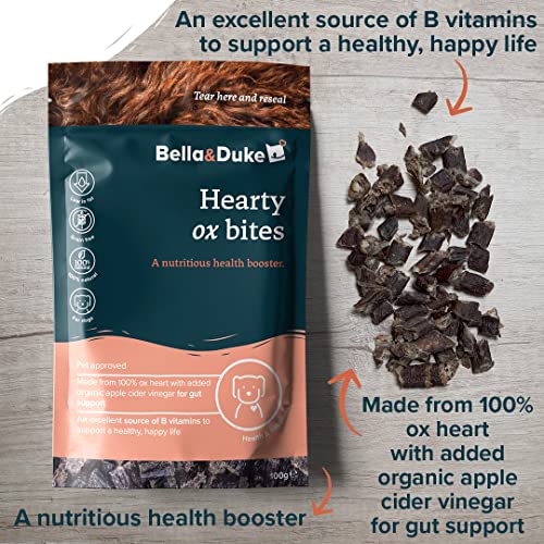 Bella & Duke Hearty Ox Bites: Beef Heart Dog Treats