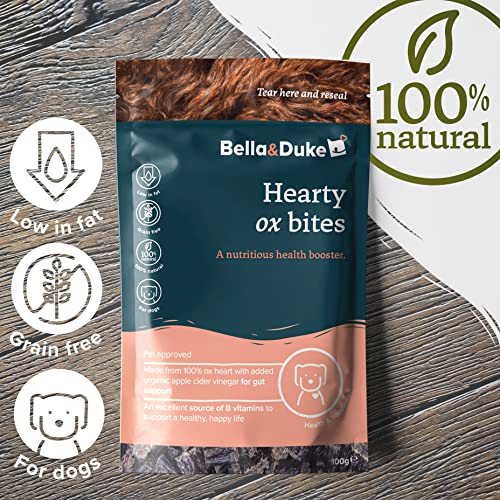 Bella & Duke Hearty Ox Bites: Beef Heart Dog Treats