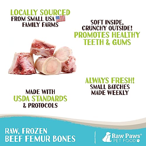 Raw Paws Pet Small Beef Marrow Bones - 24 ct