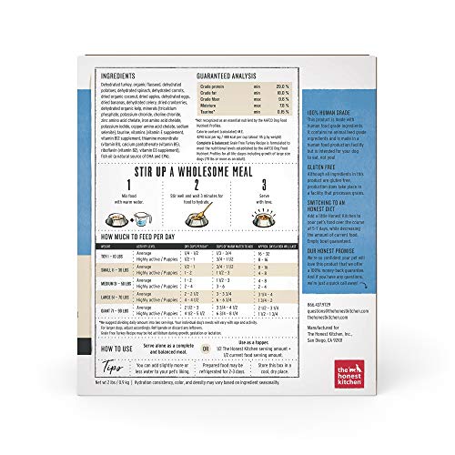 Honest Kitchen Dehydrated Turkey Dog Food - Complete Diet