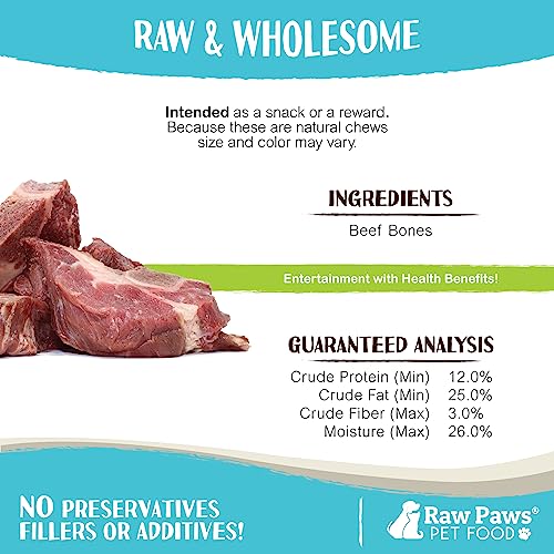 USA-Made Frozen Raw Beef Bones for Aggressive Chewers