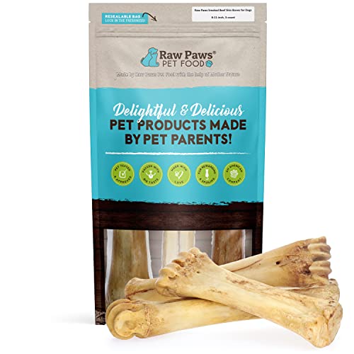 USA-Made Raw Cow Shin Bones for Large Dogs: 3-Pack