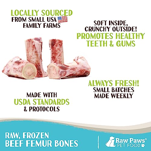 4-inch Frozen Beef Marrow Bones for Large Dogs