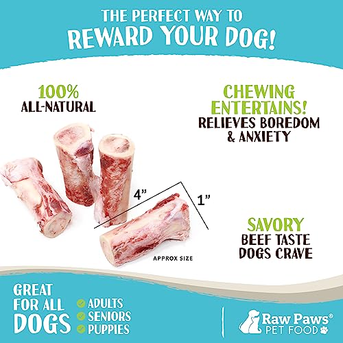 4-inch Frozen Beef Marrow Bones for Large Dogs