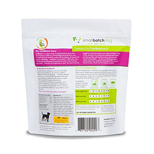 Smallbatch Pets Freeze-Dried Turkey Raw Dog Food, 25oz
