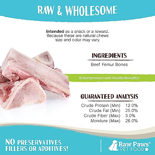Large Raw Beef Marrow Bones for Dogs - 24 pack