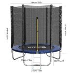 Fellie 8FT Kids Trampoline with Safety Net