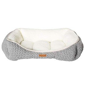 Charlie Range Medium Washable Dog Bed - Grey & Cream