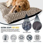 Ultra Soft Large Dog Bed - Plush Mattress Taupe