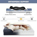 JOEJOY XXL Orthopedic Memory Foam Dog Bed, Grey