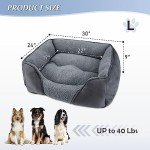 MIXJOY Large Orthopedic Dog Bed - Washable Grey