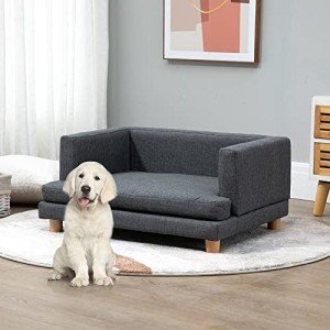 Grey Elevated Dog Sofa Bed for Small Dogs
