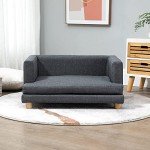 Grey Elevated Dog Sofa Bed for Small Dogs