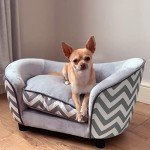 Plush Fur Dog Sofa with Wooden Frame - Gray