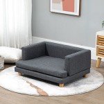 Grey Elevated Dog Sofa Bed for Small Dogs