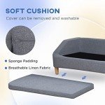 PawHut Removable Cushion Dog Sofa Bed - Grey